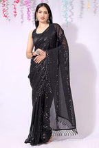 Luxury black Saree 💖50% OFF SALEE🎁