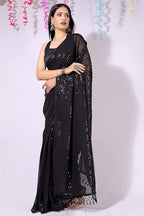Luxury black Saree 💖50% OFF SALEE🎁