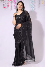 Luxury black Saree 💖50% OFF SALEE🎁