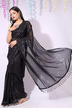 Luxury black Saree 💖50% OFF SALEE🎁