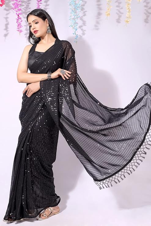 Luxury black Saree 💖50% OFF SALEE🎁